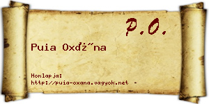 Puia Oxána névjegykártya